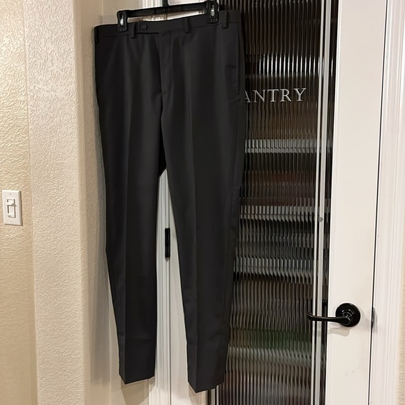 Calvin Klein flat front dress pants size 36W by 32L charcoal gray - Picture 2 of 5